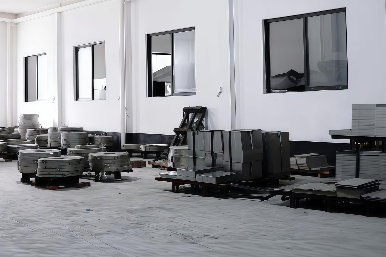 Stainless-steel coils and bars in controlled storage